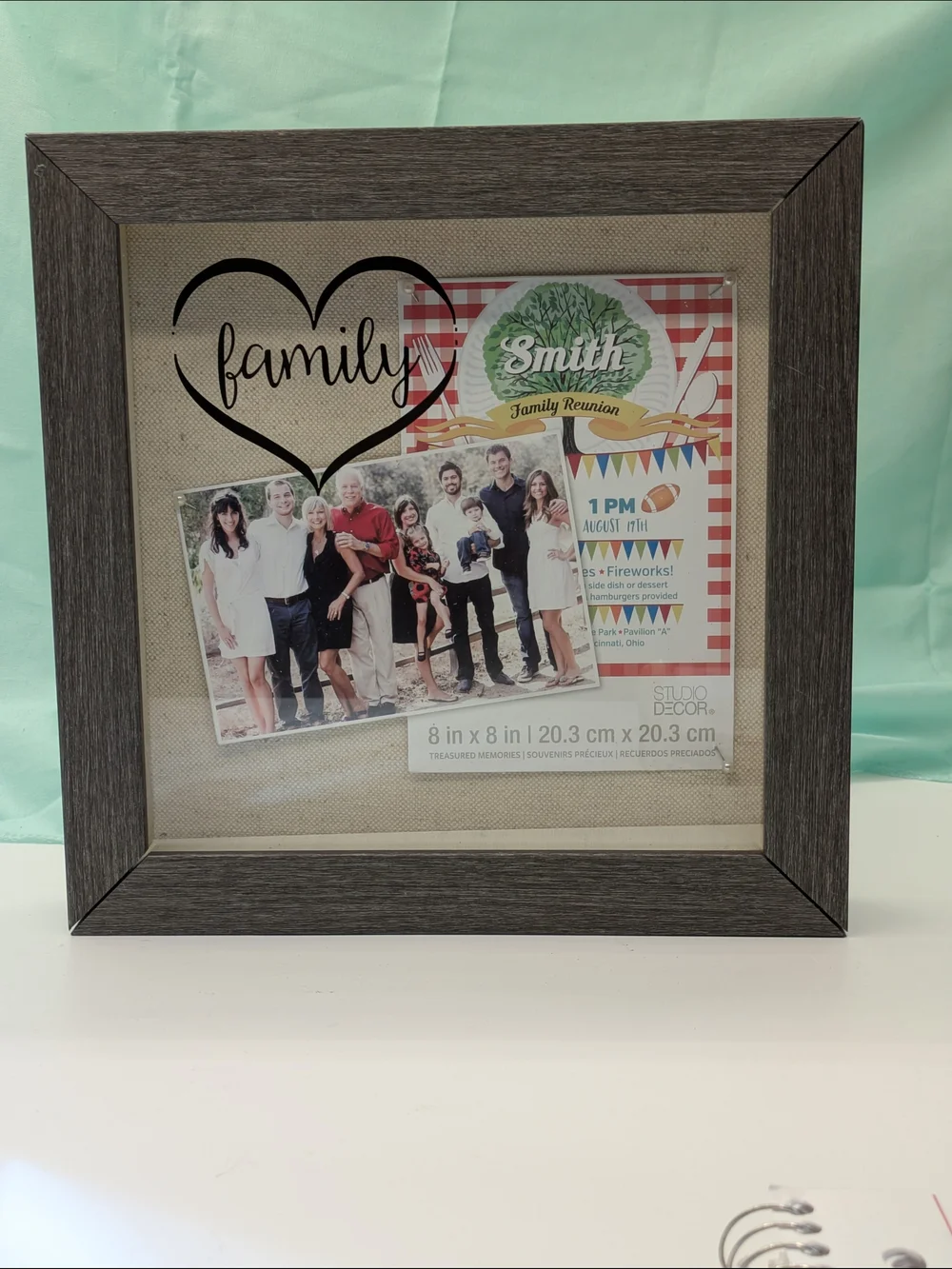 Studio Decor 'Family' Shadow Box Frame in Gray